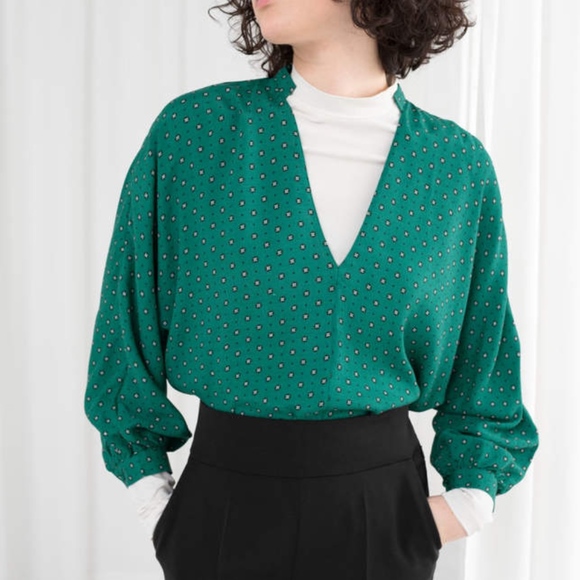 & Other Stories Tops - & Other Stories | Billowy V Neck Blouse